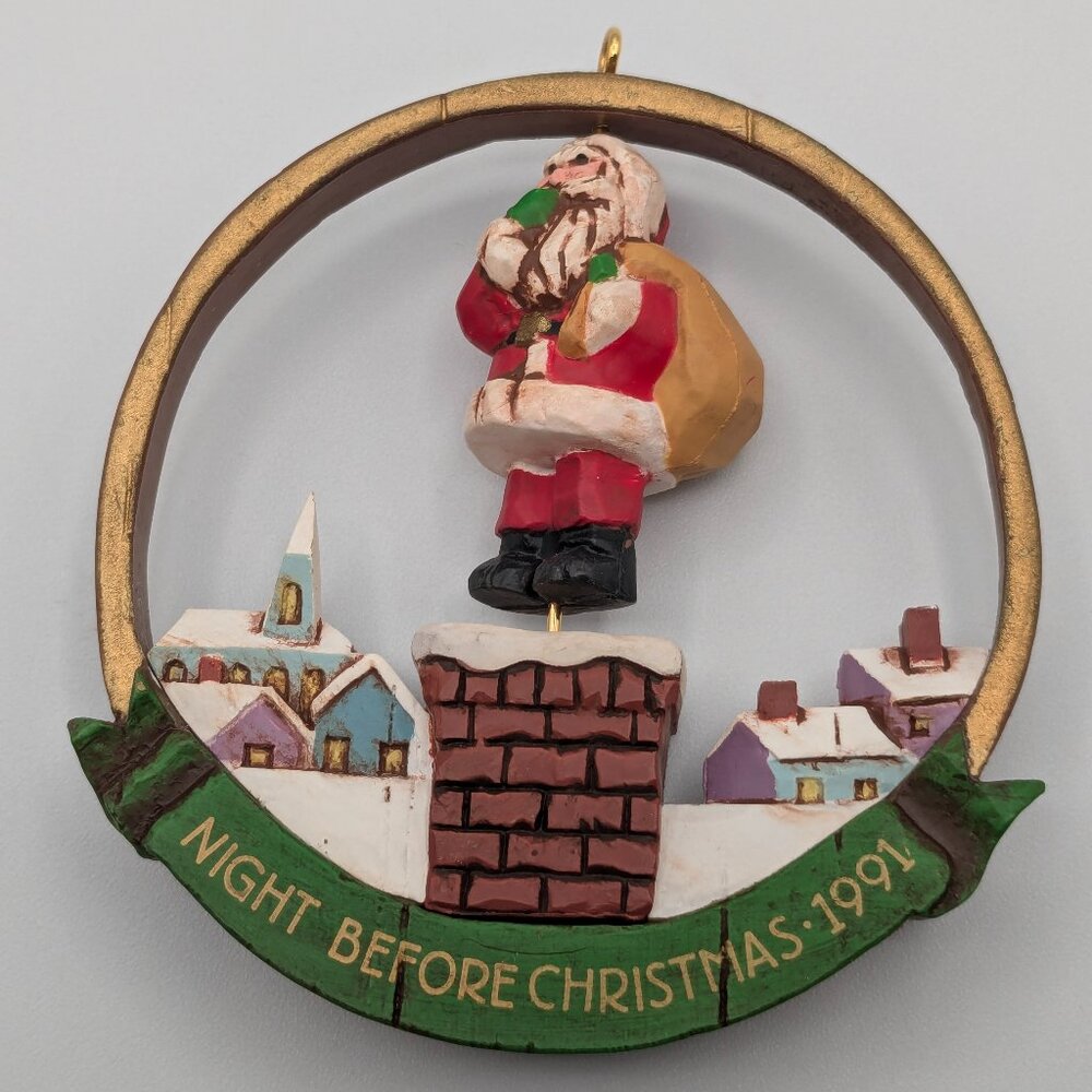 Hallmark Keepsake Night Before Christmas 1991 Twirl About Vintage Santa Ornament